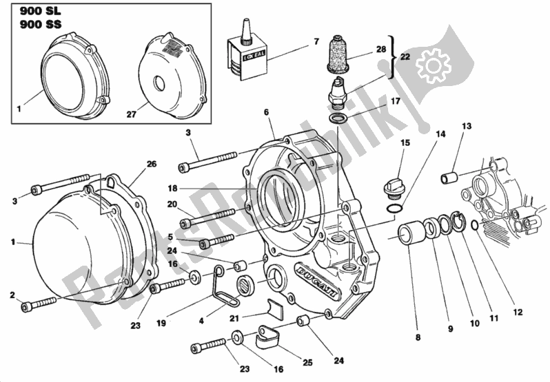 Todas las partes para Tapa Del Embrague de Ducati Supersport 900 SS 1993
